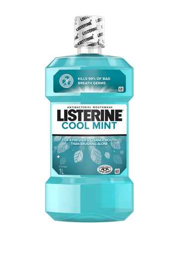 4 Pack x Listerine 1L Antibacterial Mouthwash Cool Mint